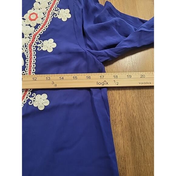 BODEN Blue Embroidered Dress – Women’s 2R – Classic Floral Elegance - Picture 6 of 9